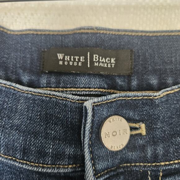 WHBM Size 8 Noir Pedal Pusher Capri Embroidered Bermuda Denim Shorts Classic - Picture 3 of 16